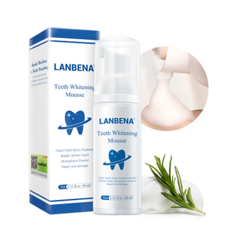 

LANBENA 60ML Teeth Whitening Mousse Toothpaste Dental Oral Hygiene Remove Stains Plaque Teeth Cleaning Tooth White Tool