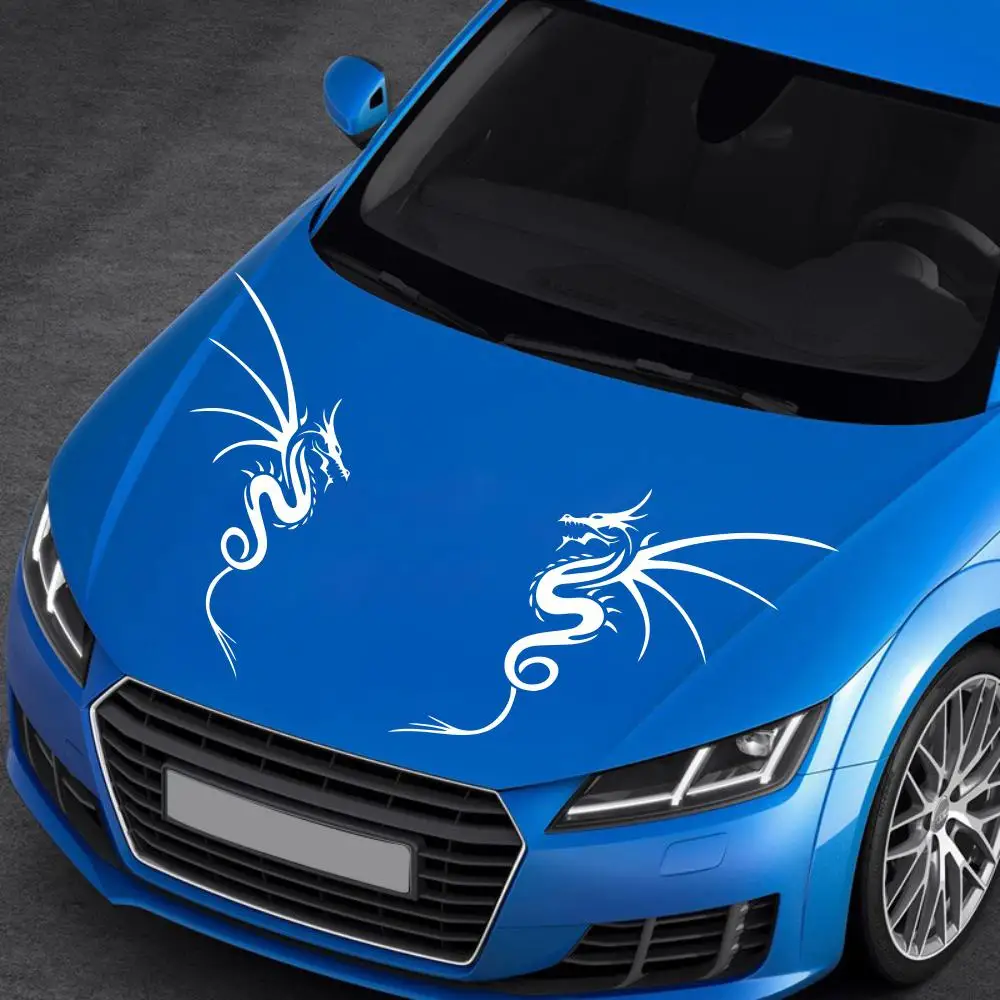 

48x65cm Car Sticker Dragon Shape Styling Auto Head Sticker Hood Scratch Car Styling Door Stickers Waterproof Reflective Decal