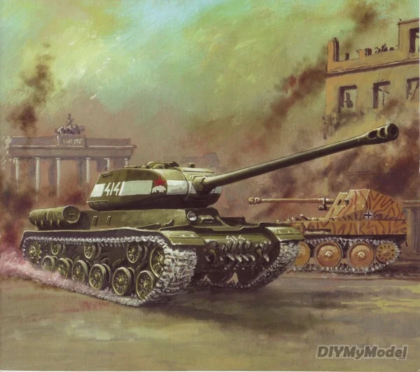 DIYMyModel-tanque pesado ruso is-2, KIT de modelo de papel artesanal, rompecabezas de juguete hecho a mano, accesorios de pel&iacute;culas de regalo-0