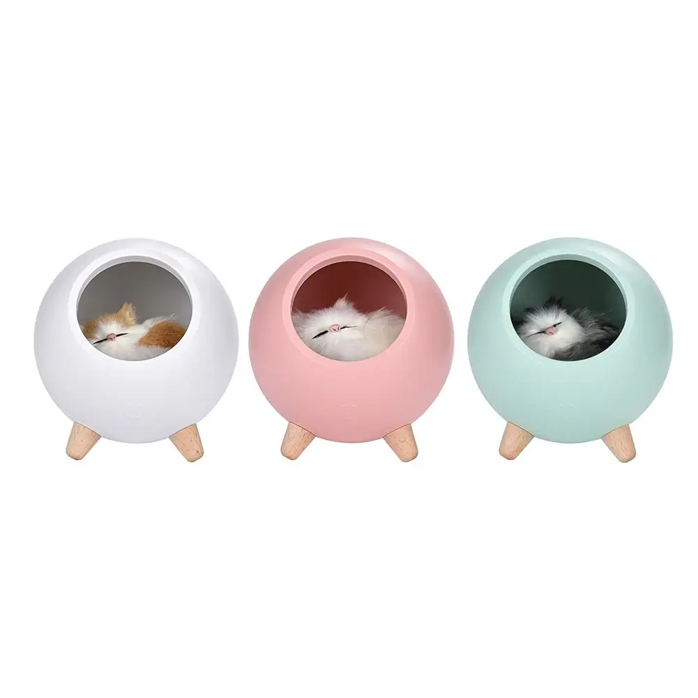 

ABS Cute Cat Nest House Lamps Battery Powered USB Rechargeable Atmosphere Light Home Bedroom Bedside Night Lights