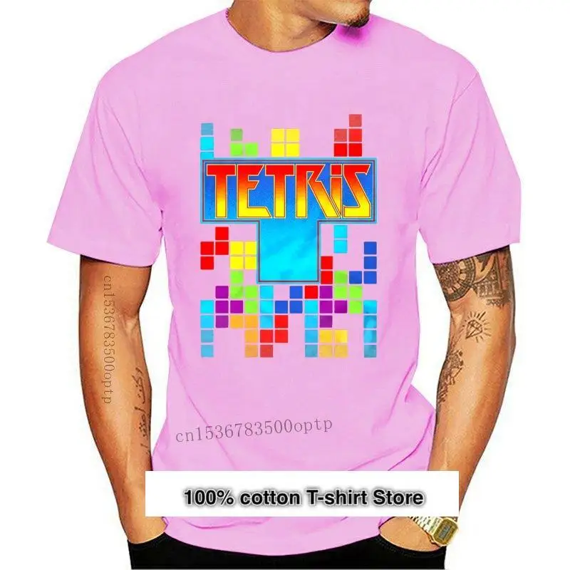 

Camiseta informal para hombre y mujer, Tetris Logotipo clásico, camisetas de manga corta con cuello redondo, nueva