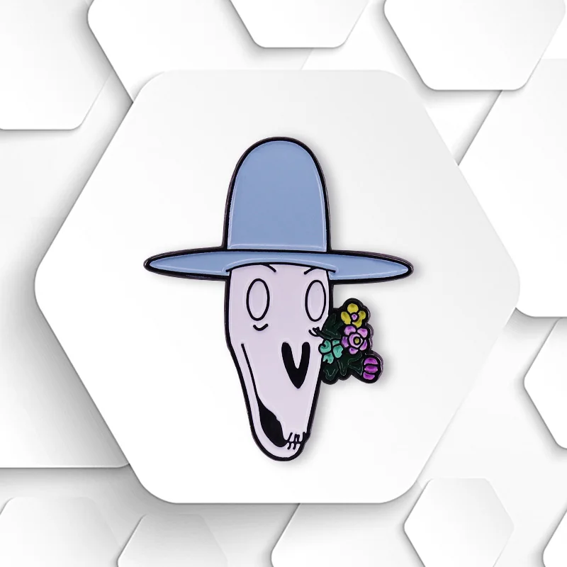 Милый альтернативный жесткий эмалированный штифт с черепом розовым готическим