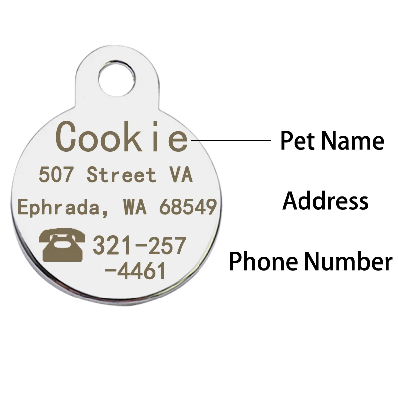 Персонализированная идентификационная бирка для домашних животных кошек