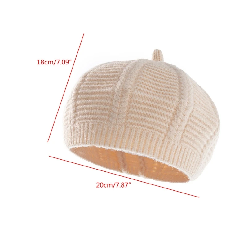 

T5EC Children's Octagonal Beret Attractive Suitable for Children in Autumn and Winter Keep Warm to Prevent Illness Soft