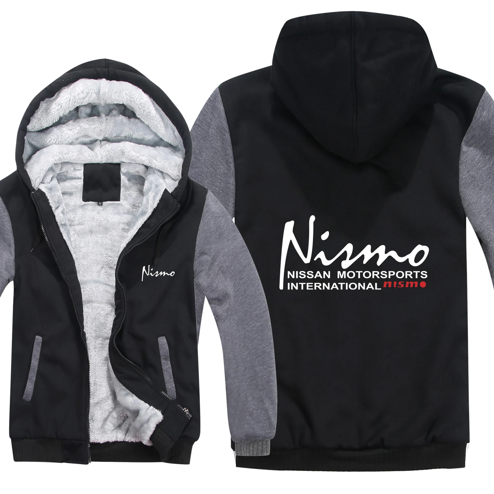 

2021 Winter Nissan Nismo Hoodies Mens Zipper Coat Fleece Thicken Nissan Nismo Sweatshirt Man Pullover