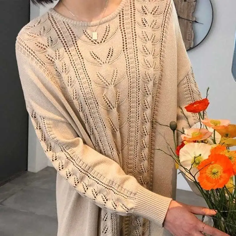 RealShe 2019 свитера пуловеры для женщин круглый вырез длинный рукав свободный свитер