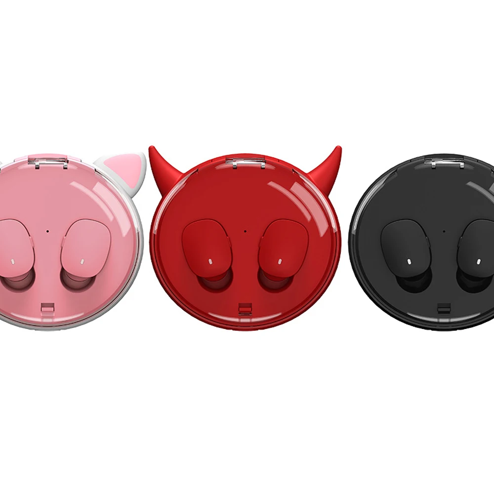I12 TWS мультфильм Bluetooth наушники 5 0 HiFi Супер Мини Спортивные Беспроводные с
