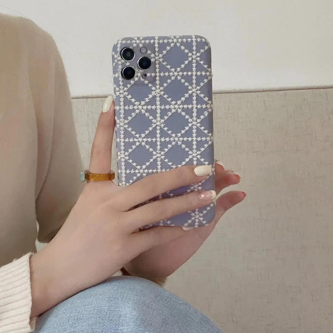 Чехол для телефона с вышивкой алмазной сеткой iPhone 13 11 12 Pro XS Max X XR SE 7 8 Plus зимняя