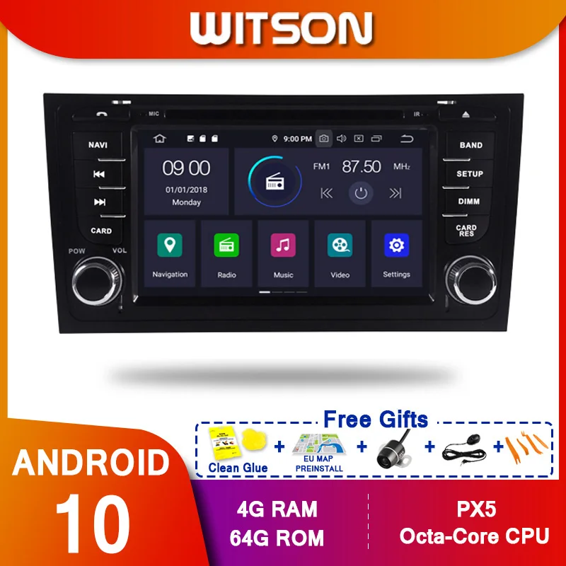 

WITSON! Автомобильный DVD-плеер, Android 10,0, Восьмиядерный процессор PX5, для AUDI A6, AUDI S6, AUDI RS6 (1997-2007), 4 Гб ОЗУ, 64 Гб ПЗУ, автомобильный GPS-навигатор