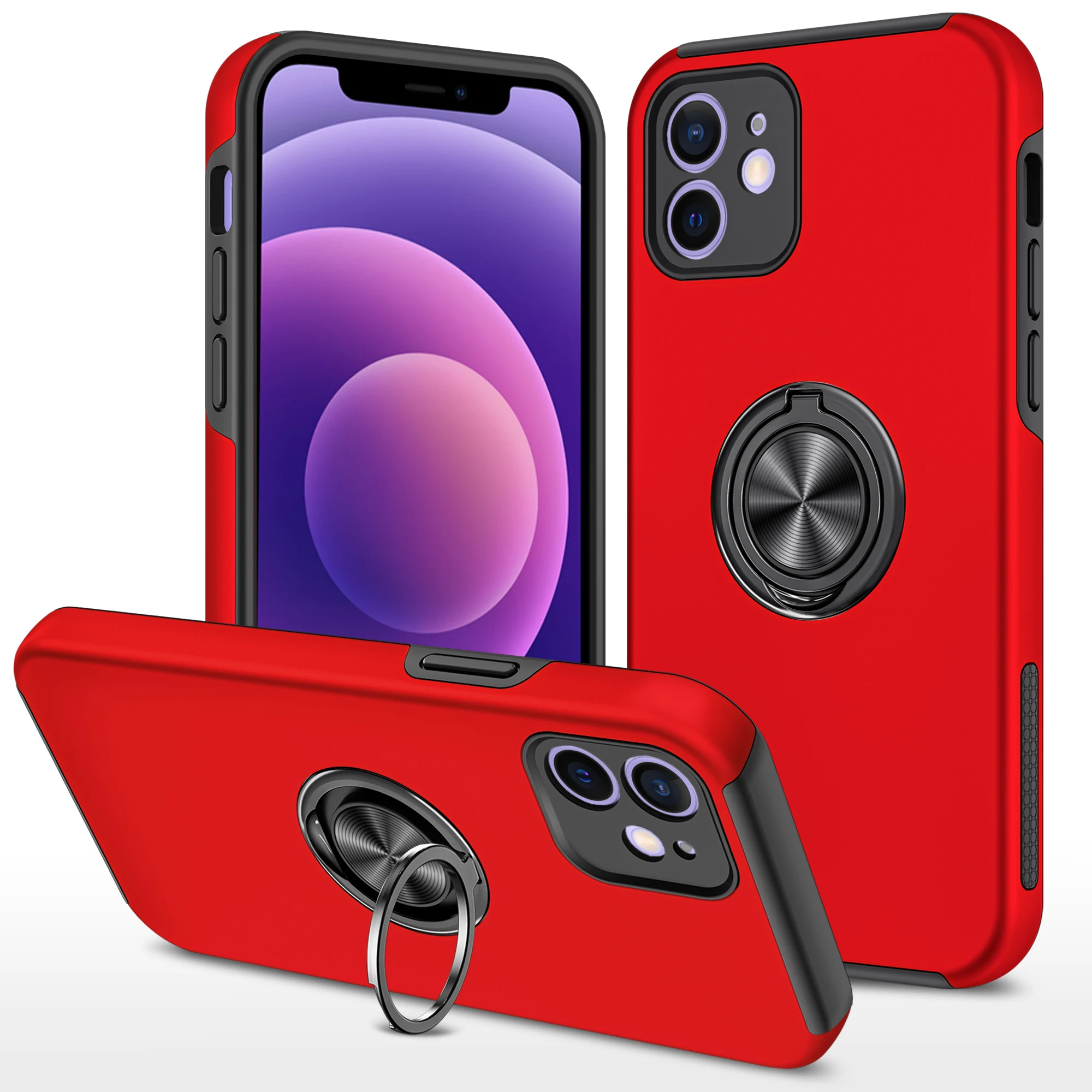 

Armor Protection Shockproof Phone Case For iPhone 6 6S 7 8 SE Max 11 12 2020 Plus X XS XR Pro Mini Car Magnetic Kickstand Cover