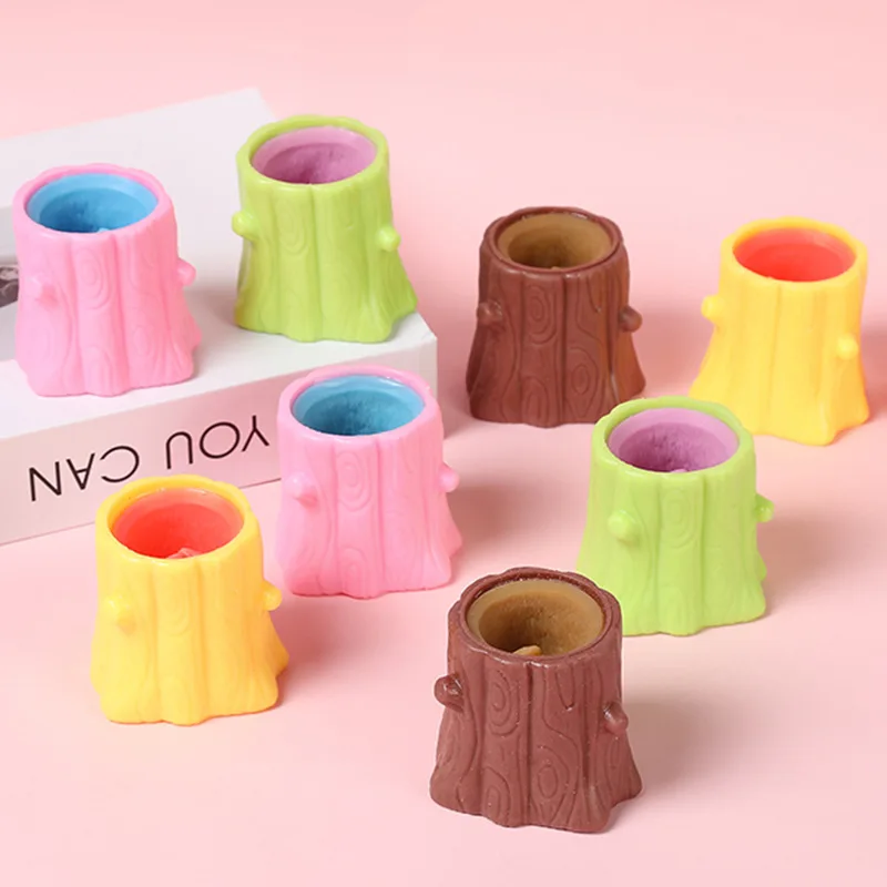 

Squirrel Cup Squeeze Toy Antistress Fidget Toy Decompression Tree Stump Telescopic Pen Holder Toys for Kids Gift Dropshipping