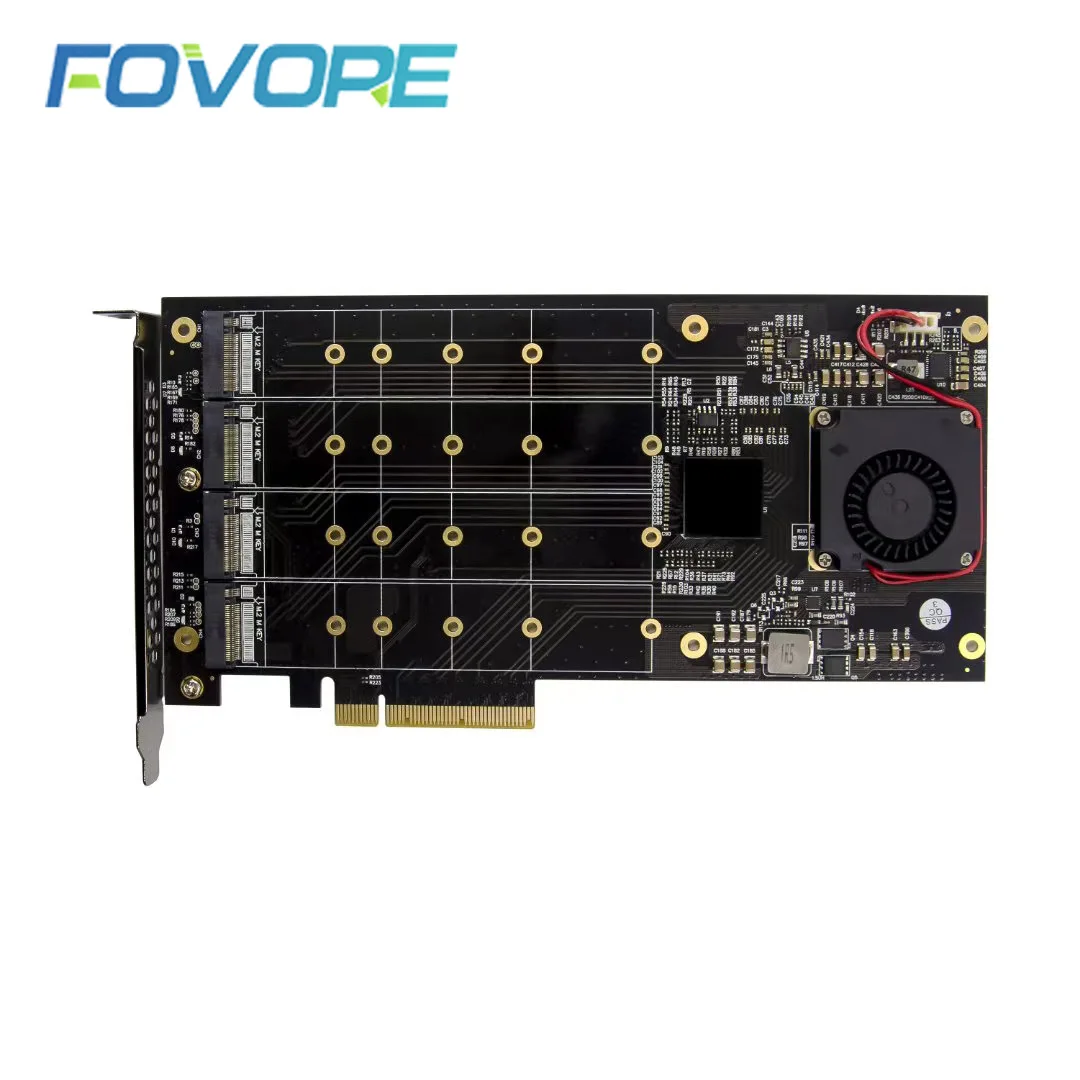 Online PCIe 3,0 X4 PLX8724 Zu 4 Port M.2 NVMe SSD Adapter Expansion Karte Quad Mkey Nvme Zu Pci-E Konverter Für PC 32G/bps Win10 Linux