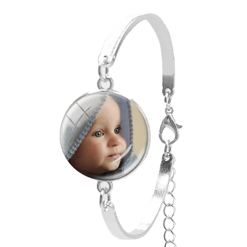 

Handmade Personality Photo Family Portrait Children Dad Mom Brothers Sisters Any Picture Customized Women Bracelet