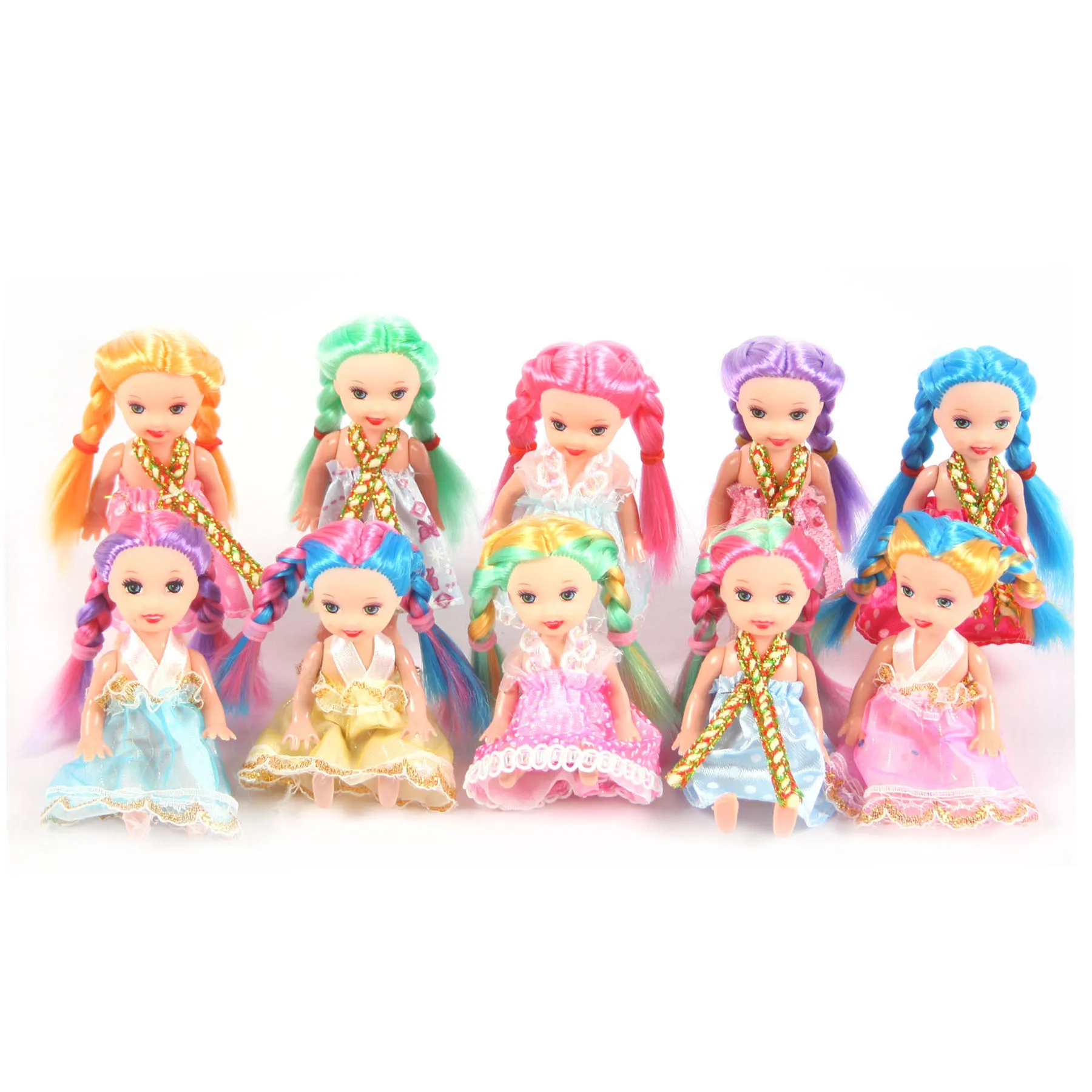Huang Cheng Toys10pcs 4 ''мини кукла Красочная Одежда модное платье для 4 дюймов Девушки Куклы костюм подарок для маленькой девочки игрушки оптом