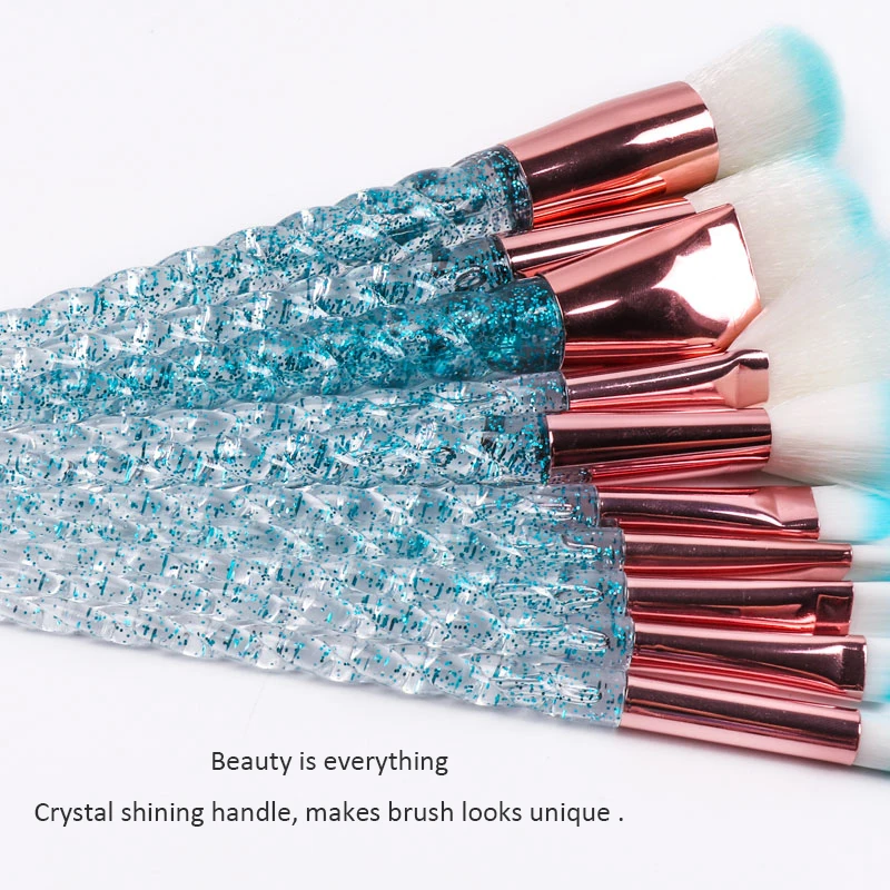 Новинка 10 шт. Единорог макияж кисти набор профессиональных с украшением в виде