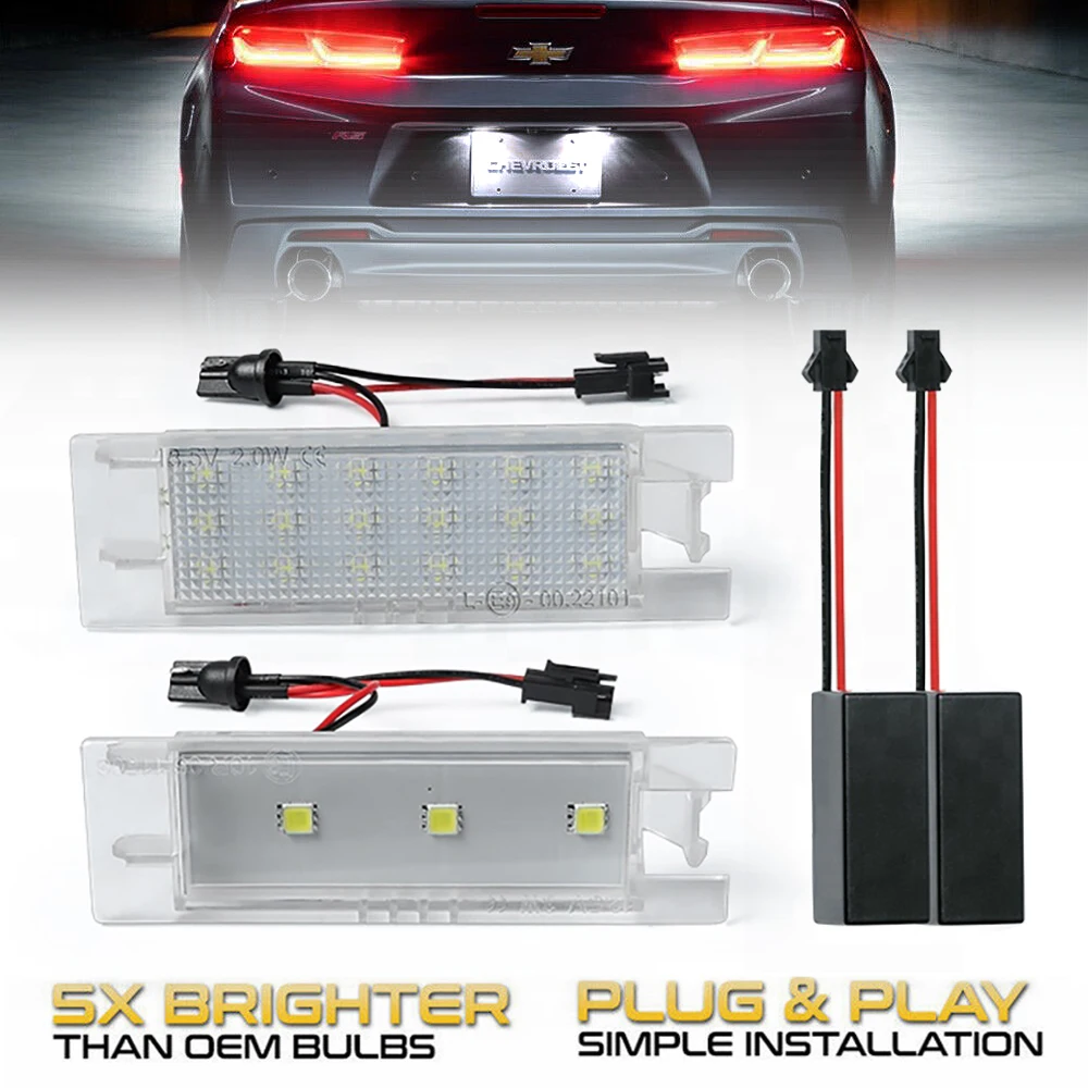 Светодиодные лампы для номерного знака Chevrolet Camaro Cruze Malibu Corsa Volt Astra Vectra Zafira Viva 2 шт.