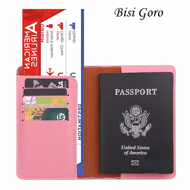 Кожаная обложка для паспорта BISI GORO мужчин и женщин дорожный держатель кредитных