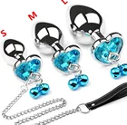 Металлическая Анальная пробка, колокольчик, Анальный БДСМ-раб, Тяговая цепь, Анальный Ювелирные изделия пробки, дизайнерский Тренировочный Набор, секс-игрушки для геев, унисекс, мастурбация