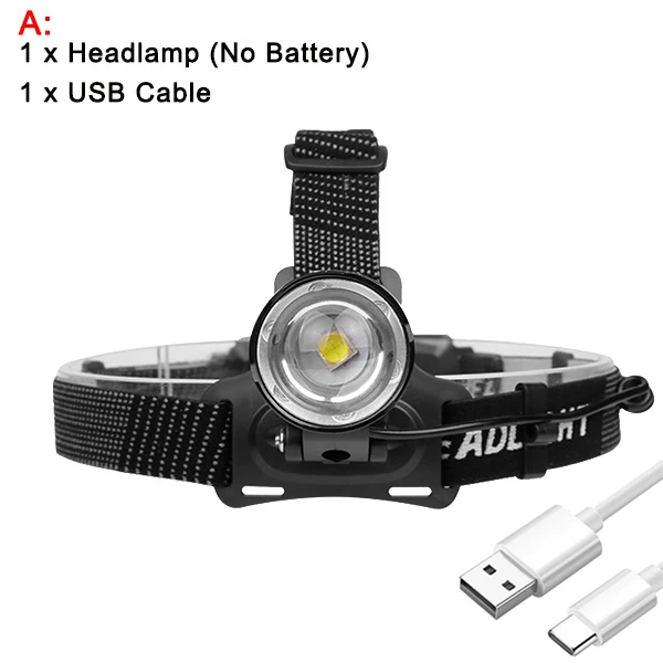Package A Супер яркий светодиодный налобный фонарь XHP50 V6, налобный фонарь, Перезаряжаемый USB 18650, Фонарь для рыбалки и велосипеда - Испускаемый цвет: Package A