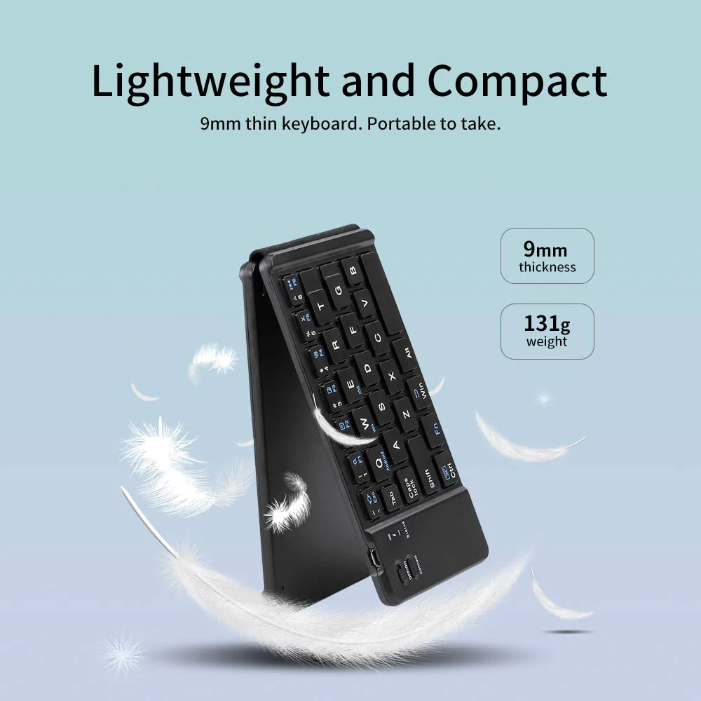 67 Keys Mini foldable keyboard Bluetooth Wireless Keypad for Windows Android ios Tablet ipad Phone Portable Light Weight | Компьютеры и