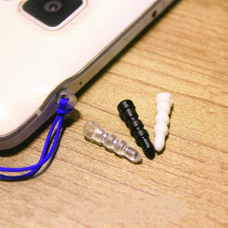 

New 100pcs/lot 3.5mm new Rubber Anti Dust Plug Earphone Jack Plug Cap Stopper Cover for Mobile Cell Phones 3 Colors
