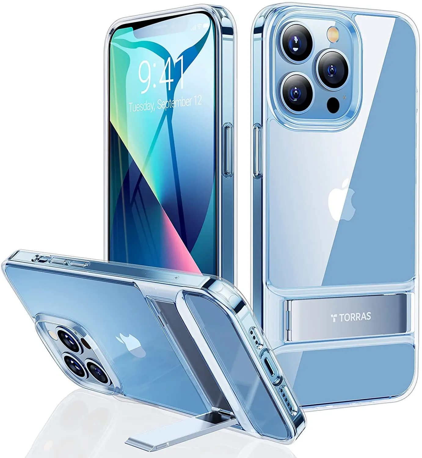 

TORRAS MoonClimber Compatible for iPhone 13 Pro Max Case, [6X Military Armor-Level Shockproof][3 Stand Way] Slim Hard Kickstand