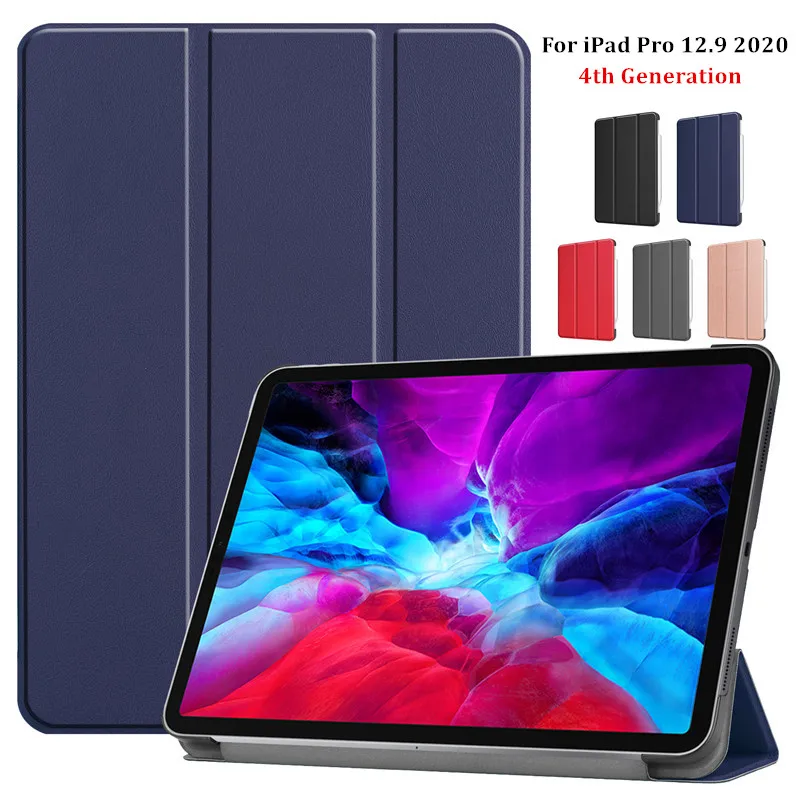 

PU Leather Case for iPad Pro 12 9 Case 2020 Smart Magnetic Folding Folio Funda for iPad Pro 12 9 2020 4th Generation Case Cover