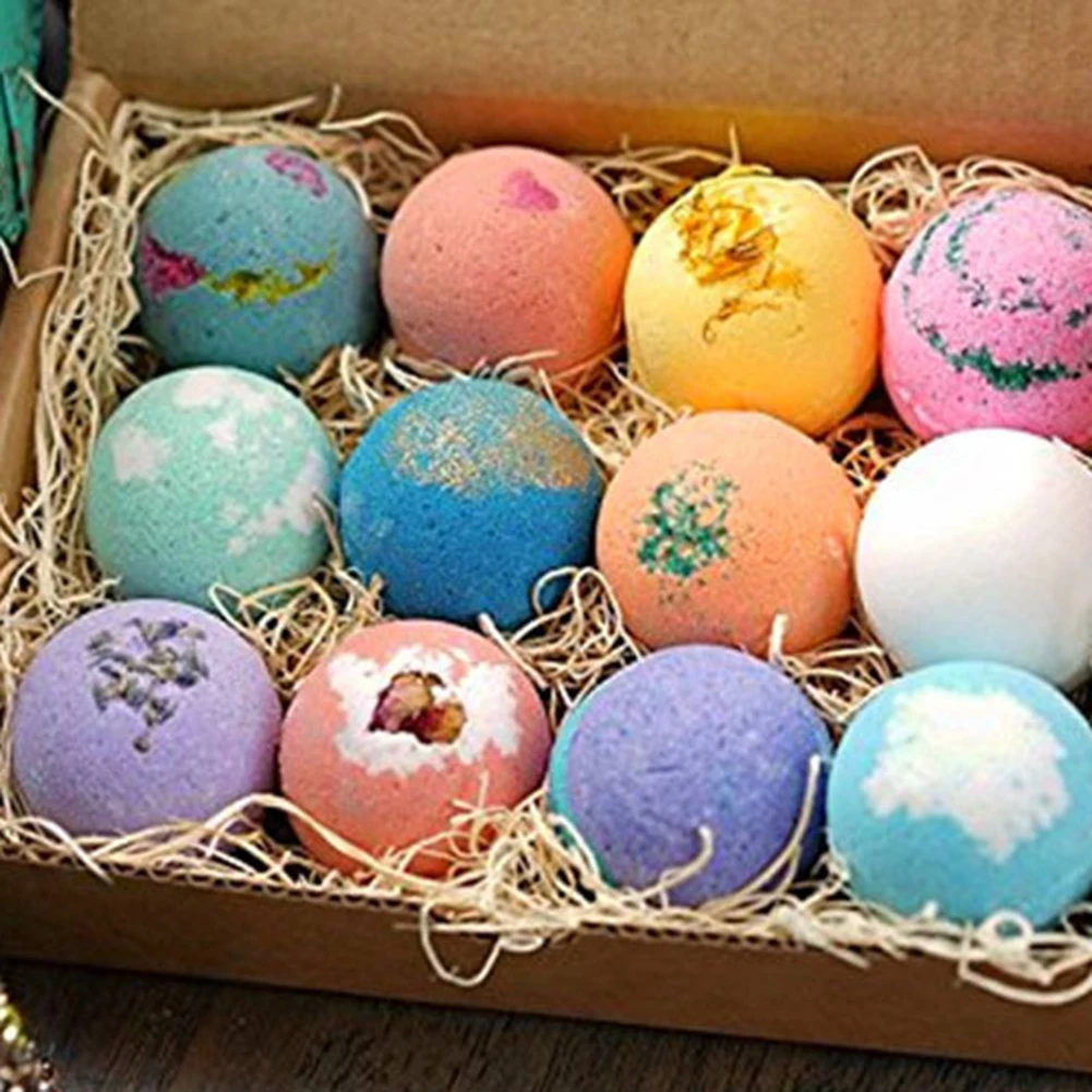12Pcs Aromatic Shower Salt Ball Body Cleaner Bath Bombs Bubble Stress Relief Moisturizing Exfoliating Skin Care |