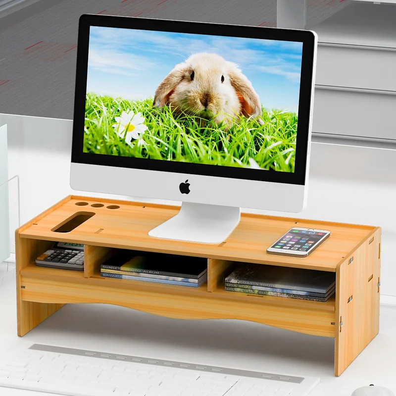 

Computer Support Monitor Raised Rack Computer Holder A Higher Stand For Monitor Table Stand Wooden Stander Assmbled Support PC