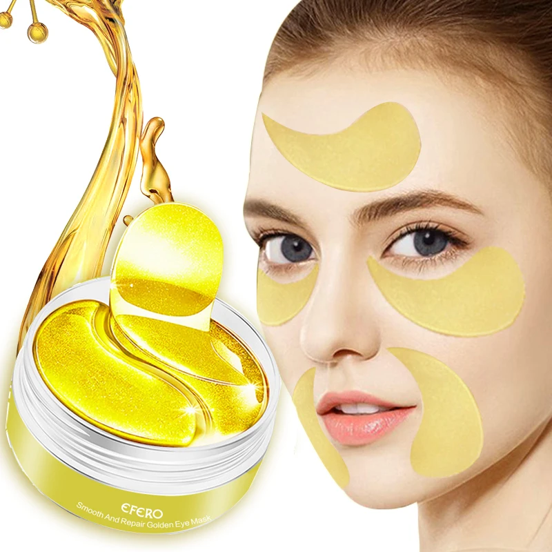 24K Collagen Eye Mask Crystal Collagen Eye Patches Dark Circles Remove Eye Bags Gel Masks Pads Moisturizer Seaweed Eyes Mask