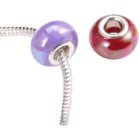 10pcslot 45 color red purple large hole round loose european spacer beads fit pandora charms bracelet bangle women diy jewelry