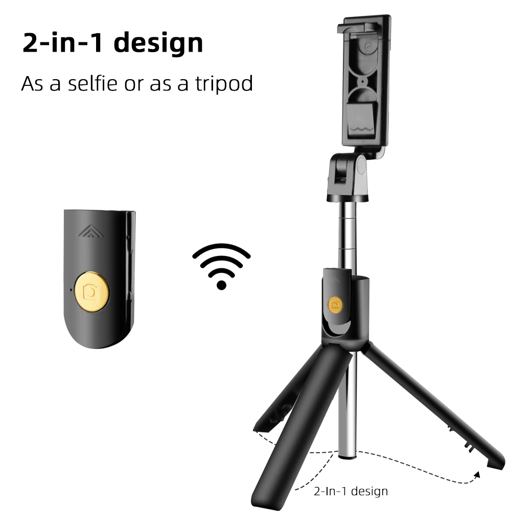 Селфи палка Складная с дистанционным управлением и поддержкой