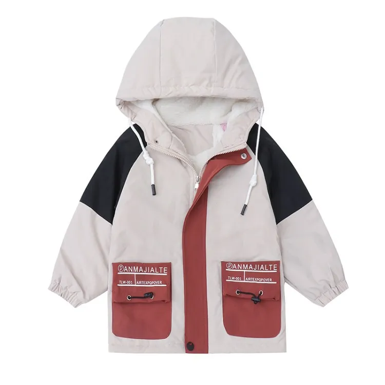 

Children Winter Velvet Outdoor Jackets for Boys Hooded Warm Kids Outerwear Windbreaker Autumn Casual Baby Boy Coats Clothing