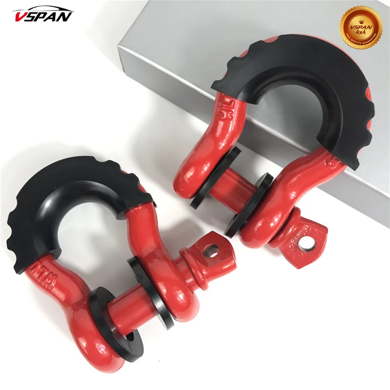 

Vspan Anti-Rust 5/8" D Ring Bow Shackle Isolator 19.5 Tons (42,990 lbs) Breaking Strength for Vehicle Recovery Tow Strap Hooks