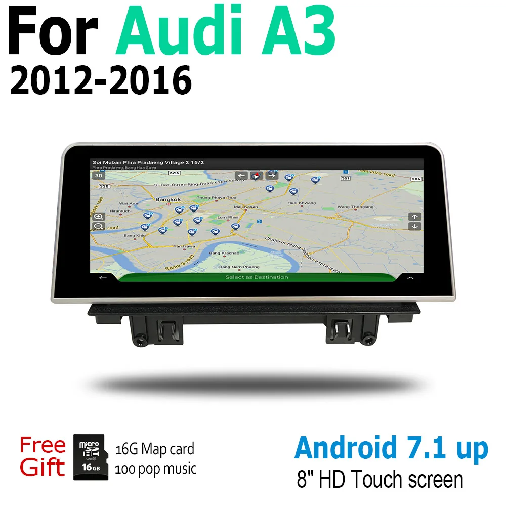 Android экран для Audi A3 8 в 2012 ~ 2016 ММИ дюймов сенсорный дисплей зеркальный блок