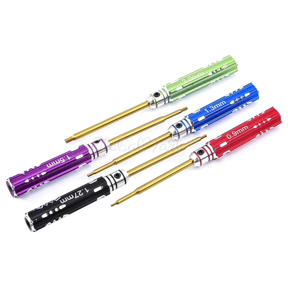 5PCS/Set Hex Screw Driver RC Screwdriver Tools Kit Set 0.9mm 1.27mm 1.3mm 1.5mm 2.0mm for Repair Tool 1/24 Axial SCX24 Car |