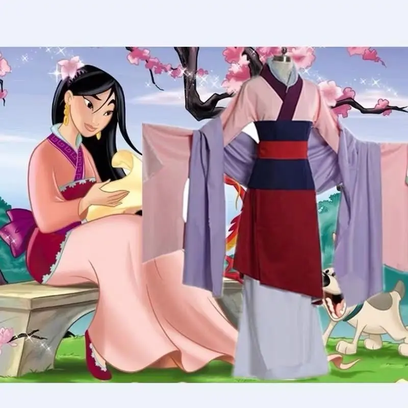 Оригинальный новый костюм принцессы Hua платье Мулан розовое для косплея платья