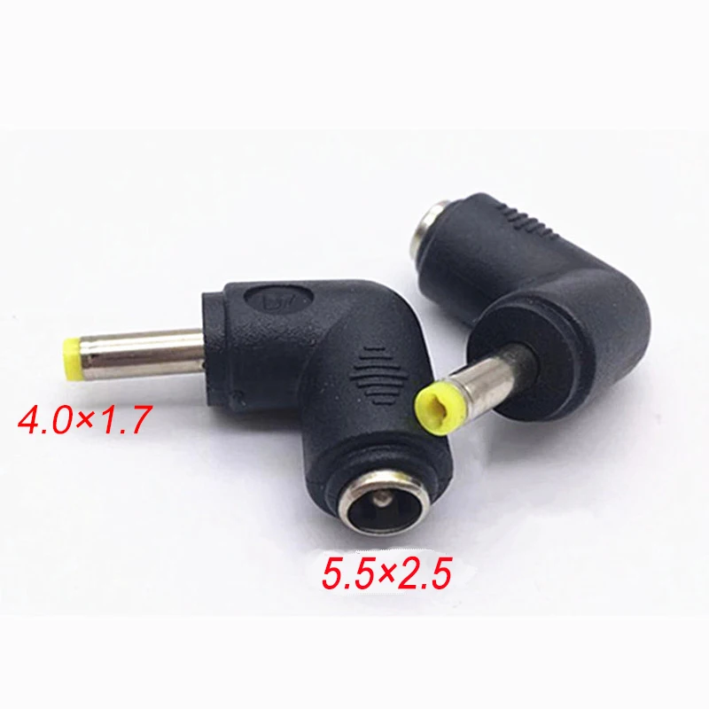 DALCAN 1PCS DC Connector 5.5 x 2.5mm Female to 4.0×1.7mm Male Converter Laptop Power Adapter 90 degree 5.5×2.5mm 4.0×1.7mm. |