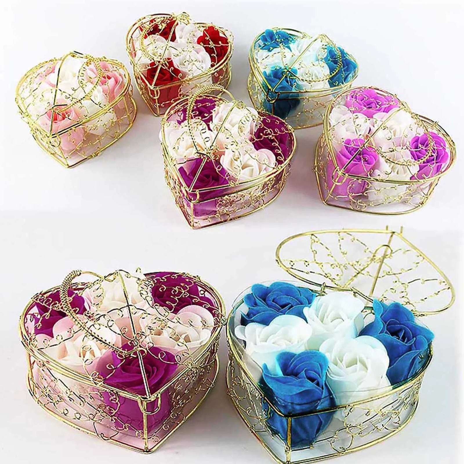 Мыло в форме цветка розы случайный выбор цветов ароматическое мыло сердца