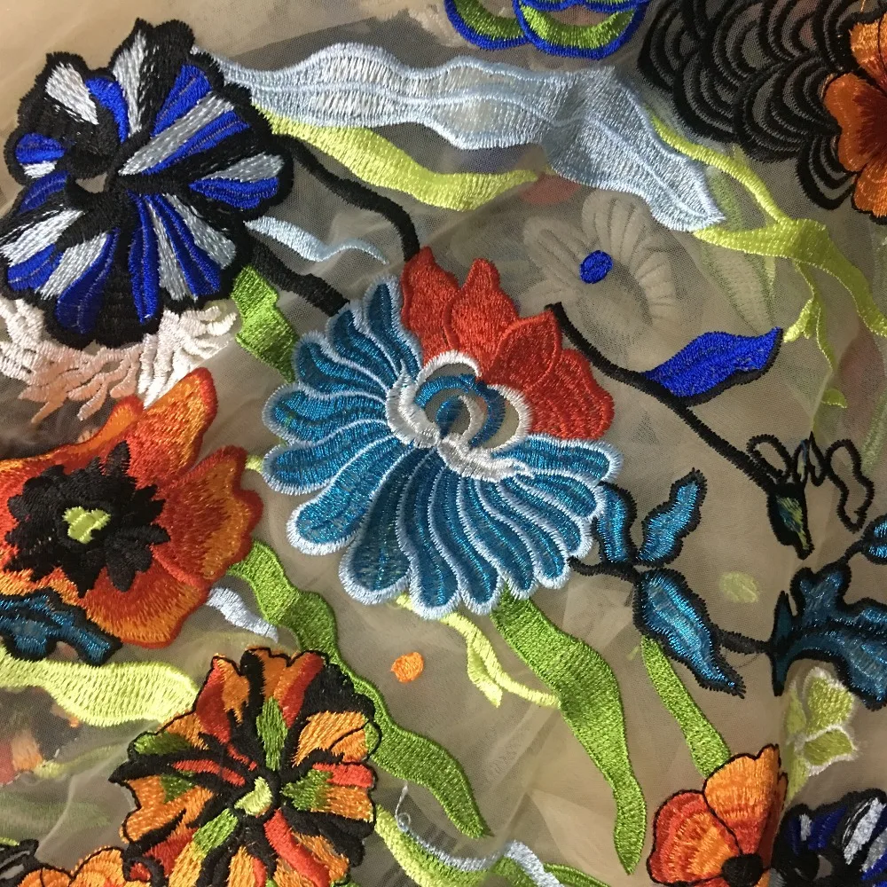 Кружевная ткань с вышивкой из сетчатой ткани многоцветный Waterweed DIY Одежда