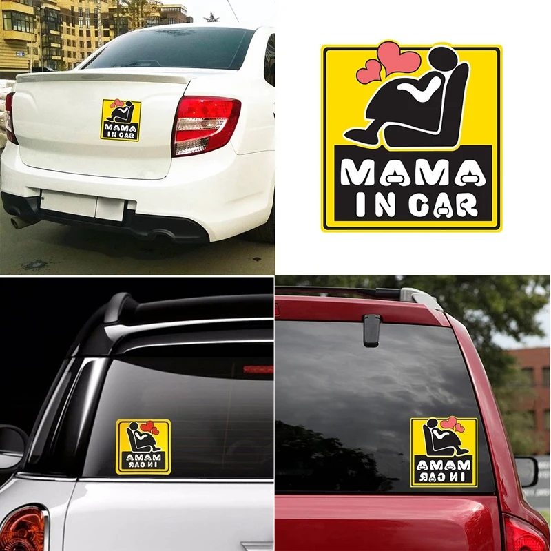

12x12cm MAMA in Car Pregnant on Board Car Sticker PVC Coloful Decals Motorcycle Accessories Sticker