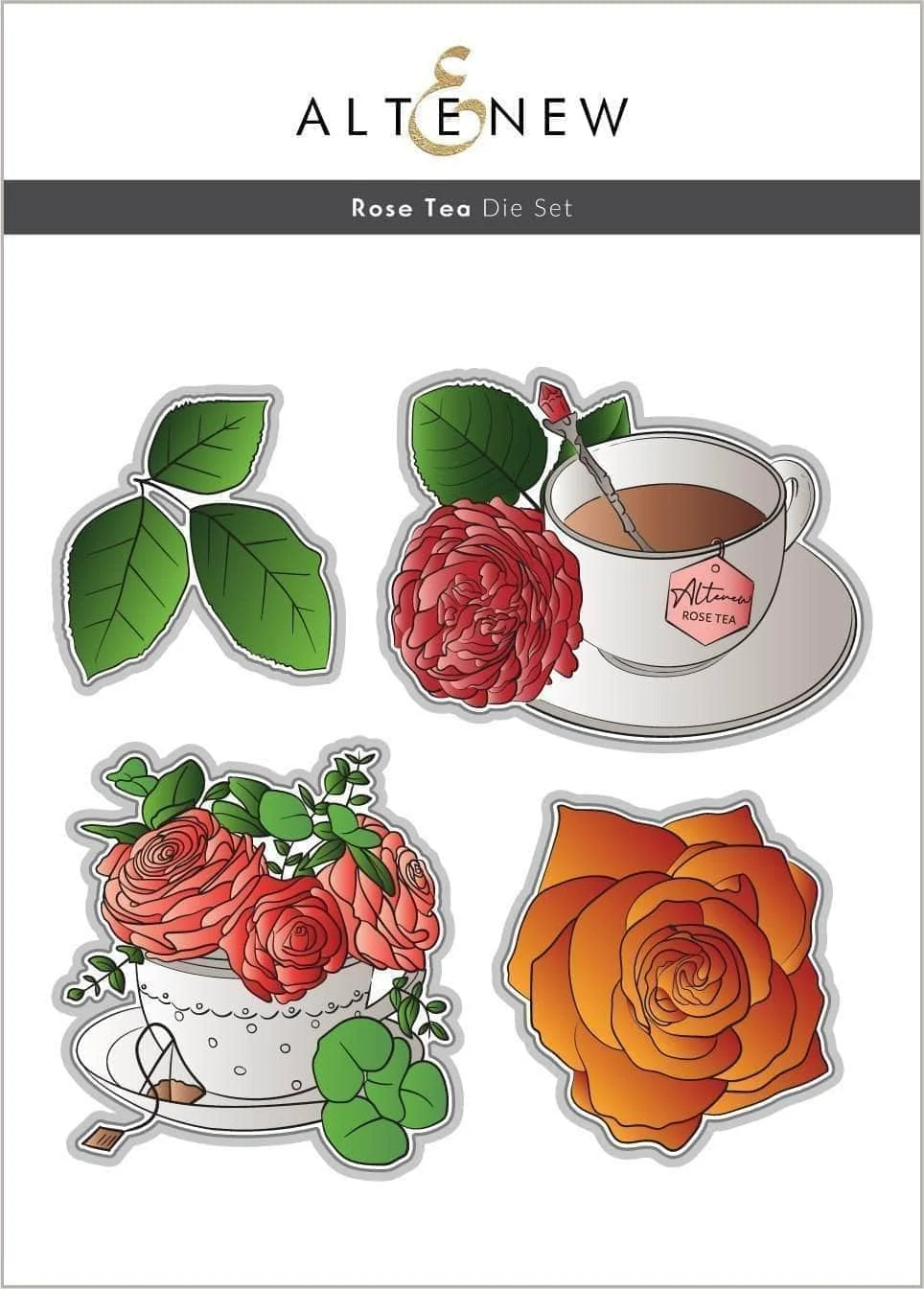 

Arrival New Rose Tea Metal Cutting Dies Scrapbook Diary Decoration Stencil Embossing Template DIY Greeting Card Handmade 2021