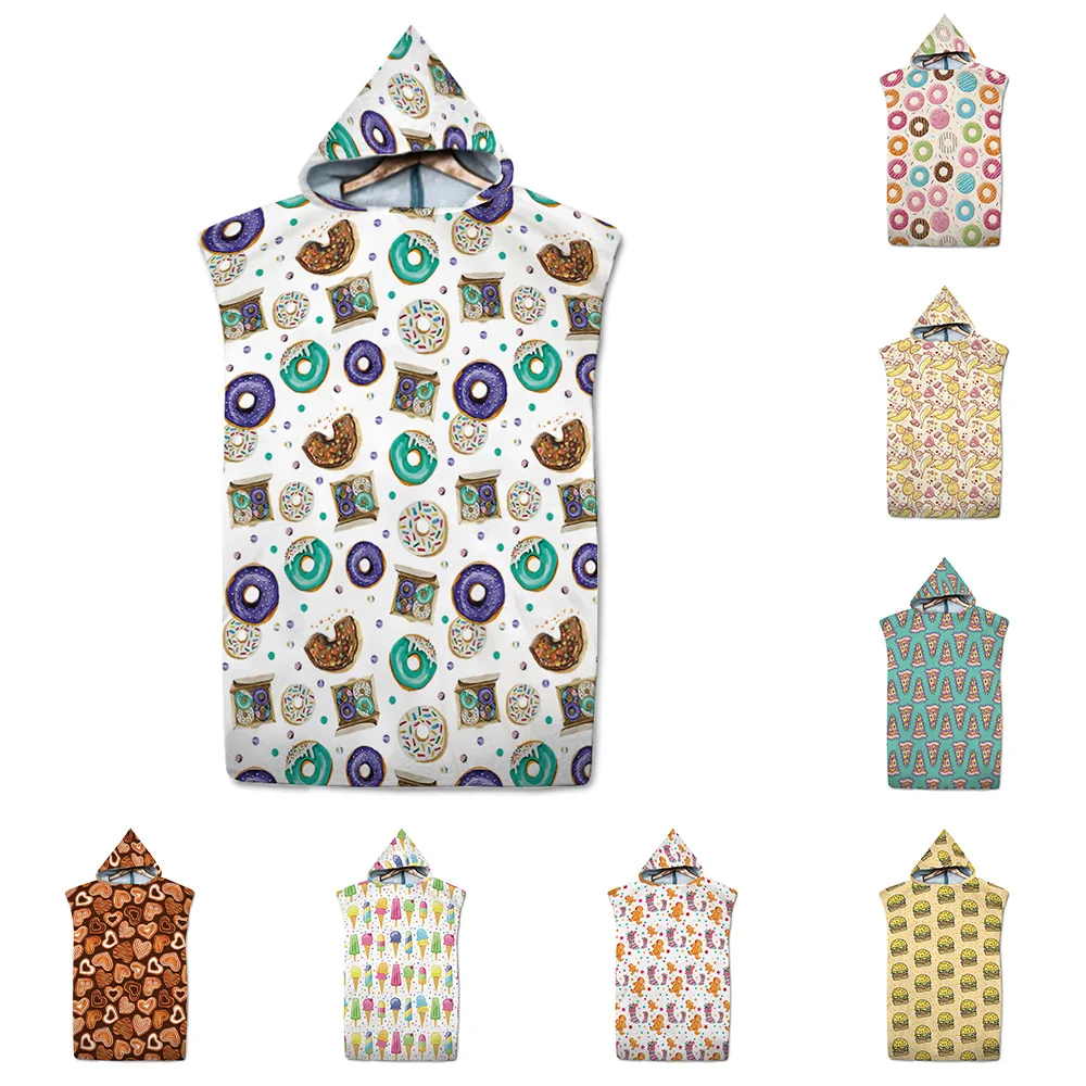 ONGLYP сладости печати с капюшоном пляжное полотенце быстросохнущая пляжная одежда