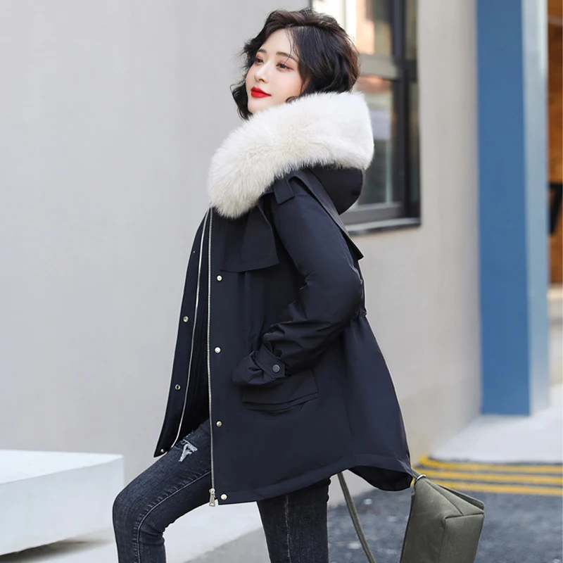 

Janveny Super Large Real Raccoon Fur Hooded 2021 New Winter Down Coat Women 90% Duck Down Jacket Female Puffer Feather Parkas