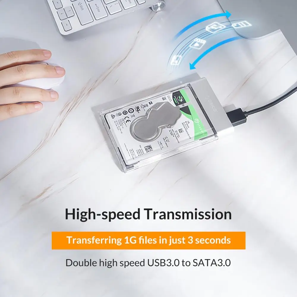 ORICO HDD Case 2.5 inch Transparent Box USB3.0 HDD Enclosure Micro-B SATA to USB 3.0 Hard Disk Case 6Gbps Support 4TB UASP Case