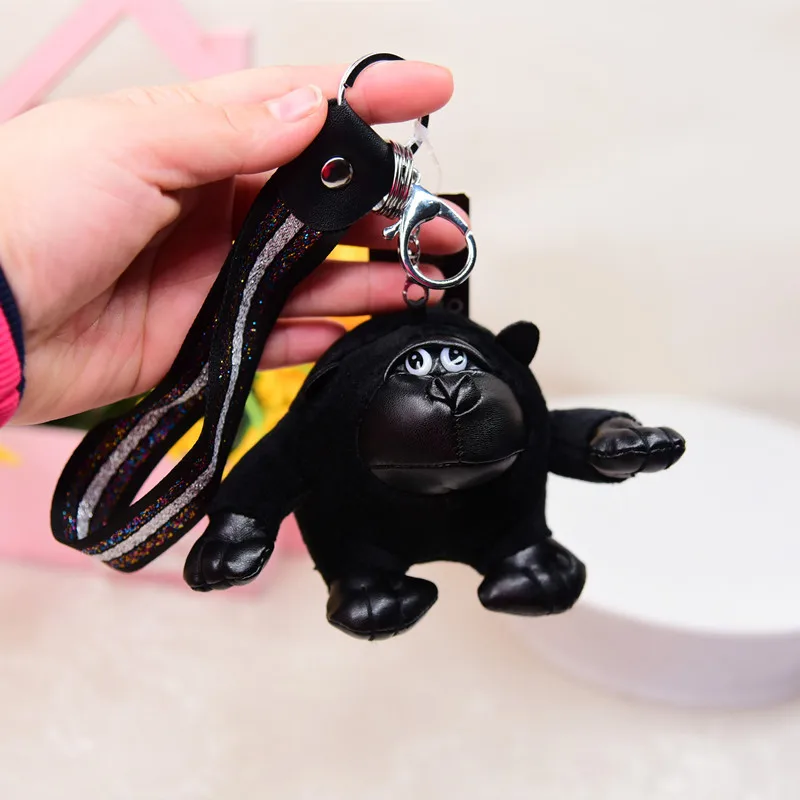 

new Creative fashion cute cool Cartoon gorilla keychain Plush pendant decorate plush soft Soothing doll christmase birthday gift