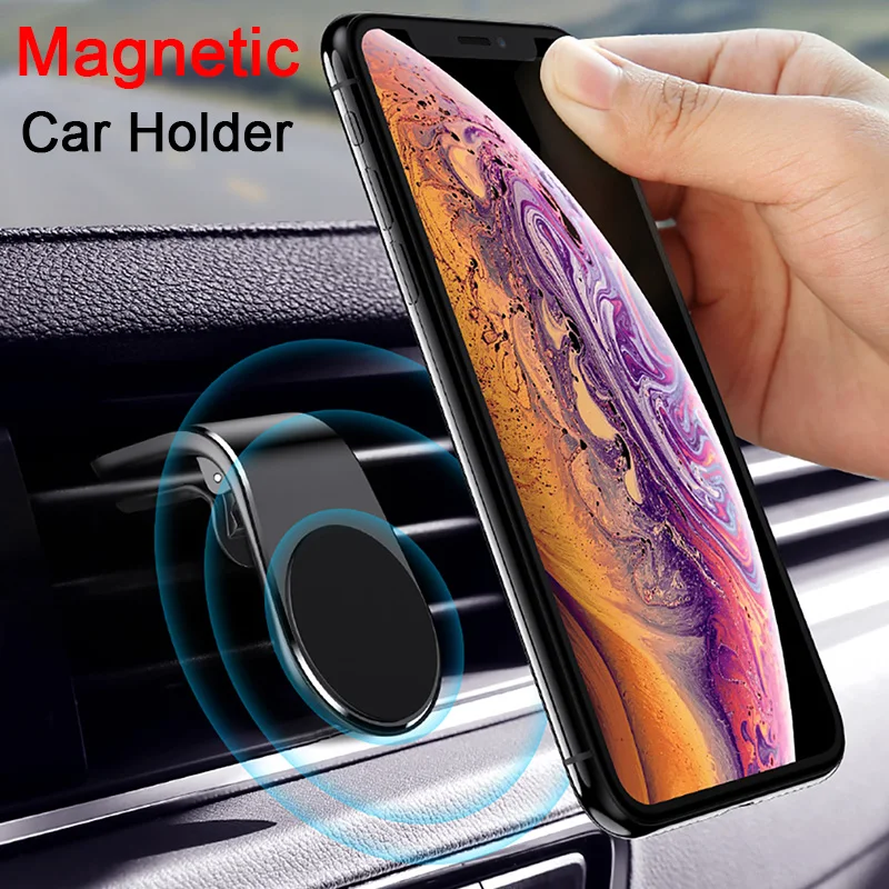 Portable Magnetic Phone Holder for Mobile on Car Air Vent GPS Support Bracket L-Type Oneplus 7 Pro | Мобильные телефоны и