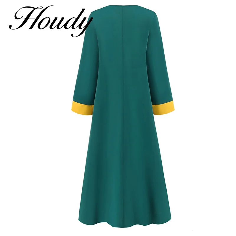 Весенне-летнее женское модное платье в арабском стиле с V-образным вырезом и