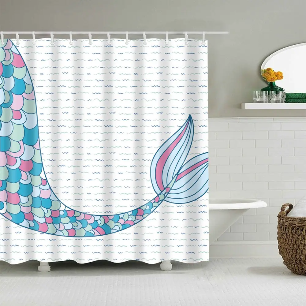 Дети мультфильм Ванная комната Душ шторы жизни с русалочкой дизайн комплект