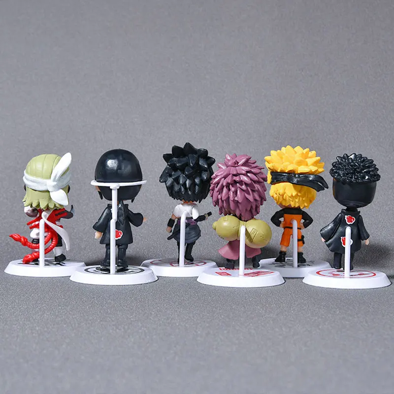 6 pcs/lot Mini Collectable Anime Naruto Action Figures Dolls Itachi Sasuke Gaara Model Figurine for Home Decoration Small Gift | Дом и сад